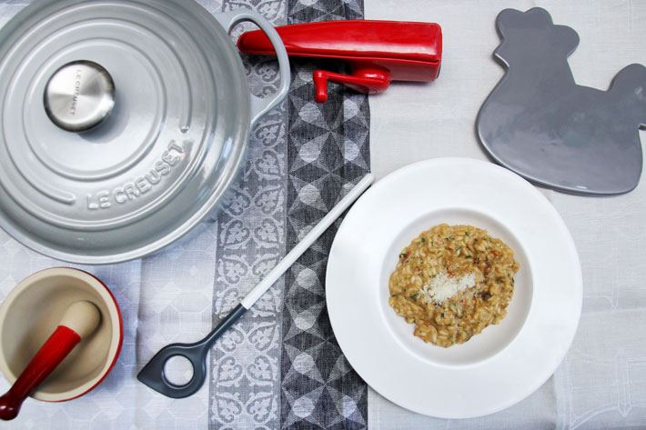 Risotto de setas y queso pecorino con trufa